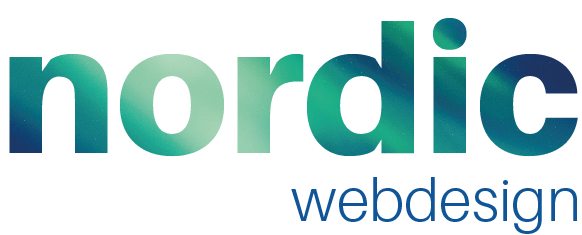 Logo med teksten 'nordic webdesign' – symbol for nordisk identitet og moderne design."